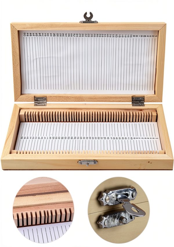 Oumefar Microscope Slide Box Wooden Storage Lab Specimen-4