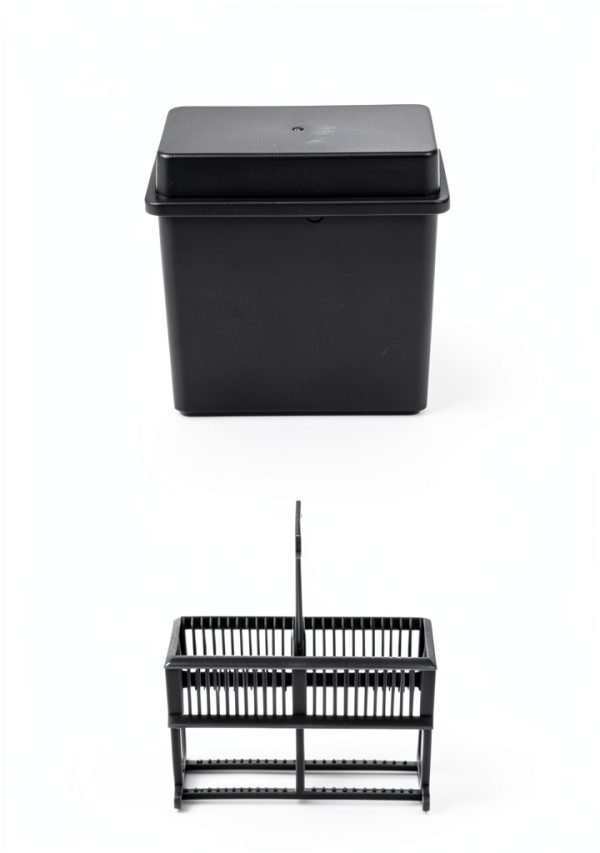 QWORK Slide Staining Rack and Jar Lab Microscope Holder-5