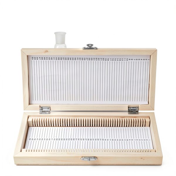 Oumefar Microscope Slide Box Wooden Storage Lab Specimen-2