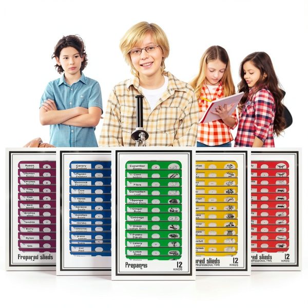 Cainda Prepared Microscope Slides Plastic Safe for Kids-2