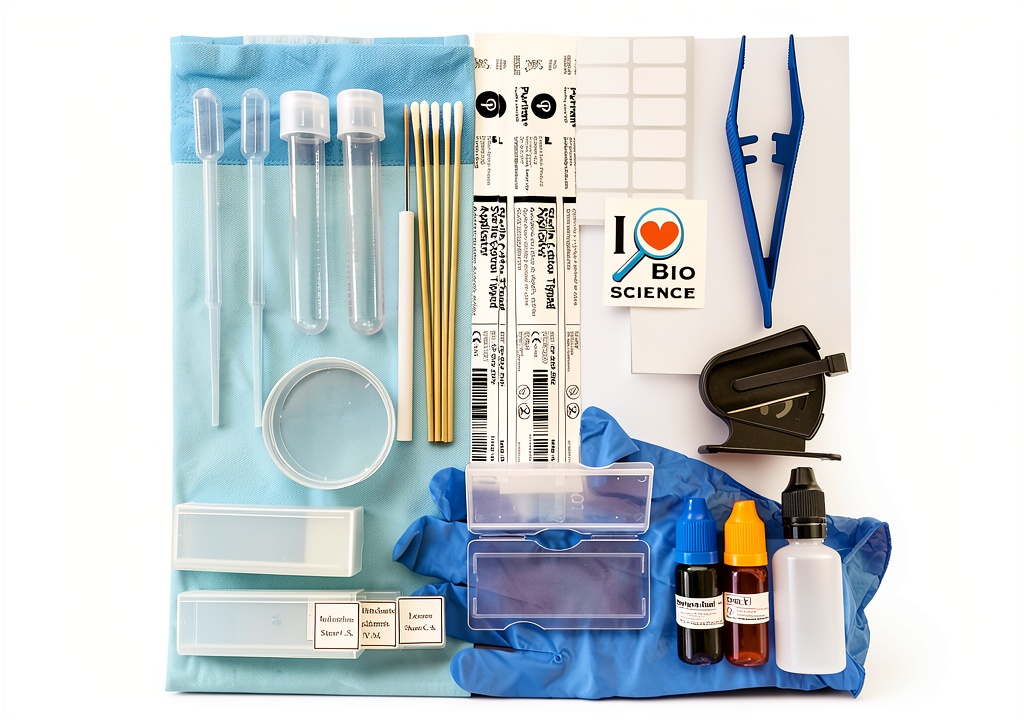 Rs Science Microscope Slide Kit with tools and slides displayed