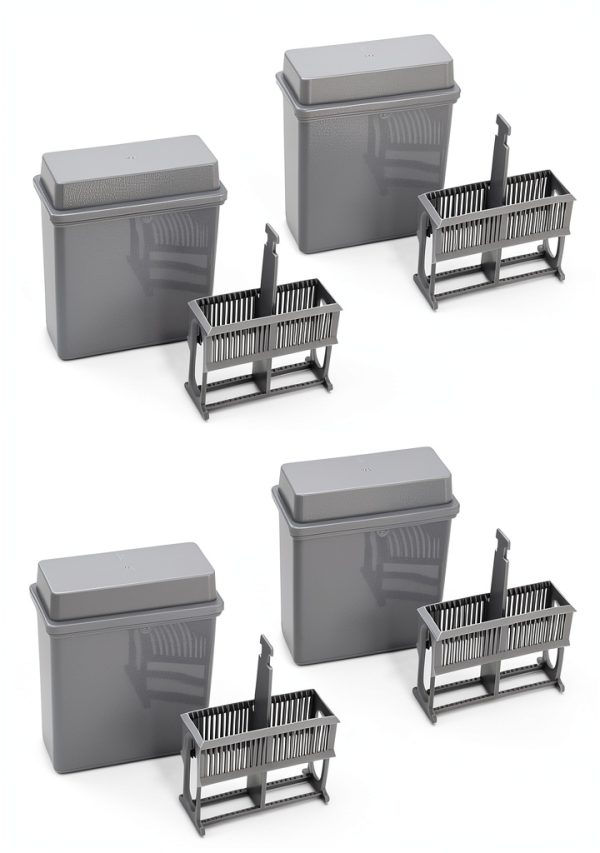 QWORK Slide Staining Rack and Jar Lab Microscope Holder-0