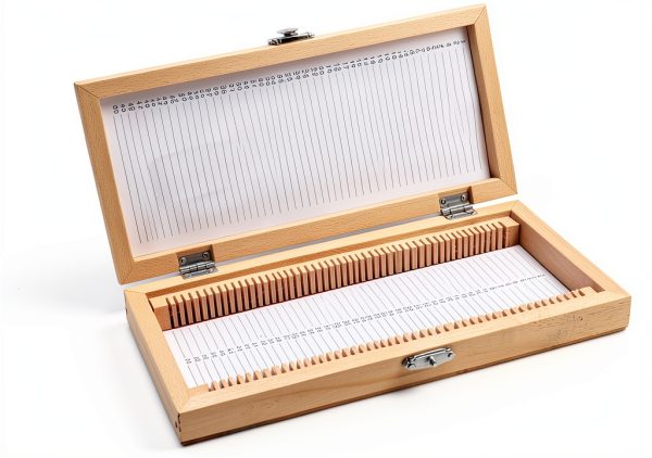 Oumefar Microscope Slide Box Wooden Storage Lab Specimen-8