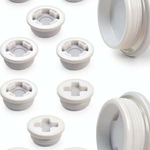 Wadoy Plastic Drum Bung Cap Combo 12 Pack White Leak‑Proof Round Caps-0